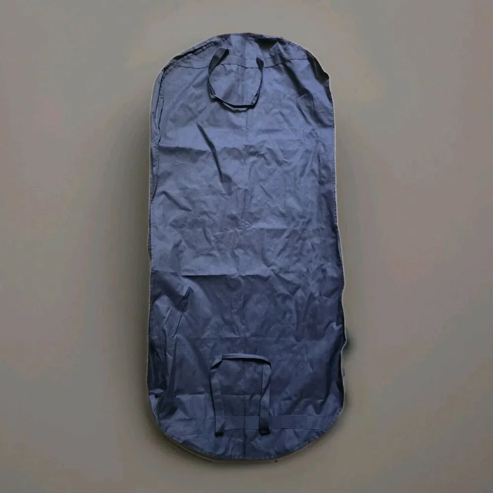 Tory Burch Navy Canvas Garment Bag with zipper measuring 24 X 53